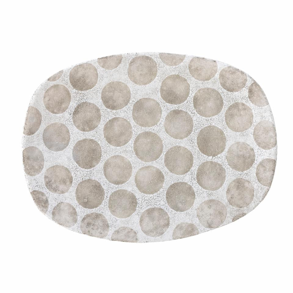 Plato decorativo Felan (2 piezas) - Blanco/Naturaleza