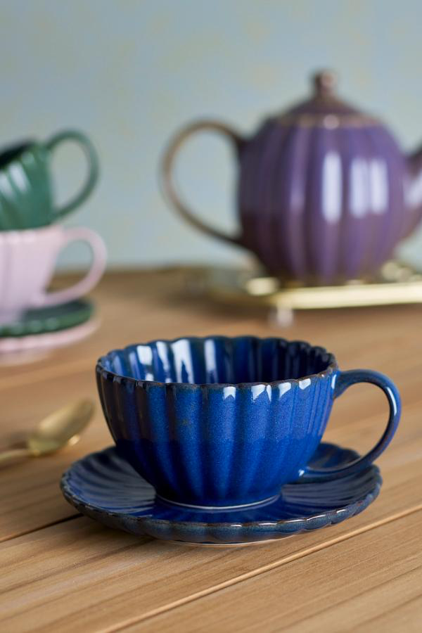 Latina Cup w/Saucer - Set of 6 - Blue