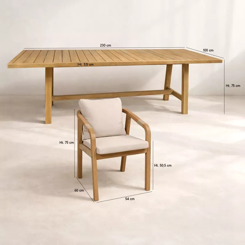 SAONA GARDEN DINING SET - Table with 8 armchairs