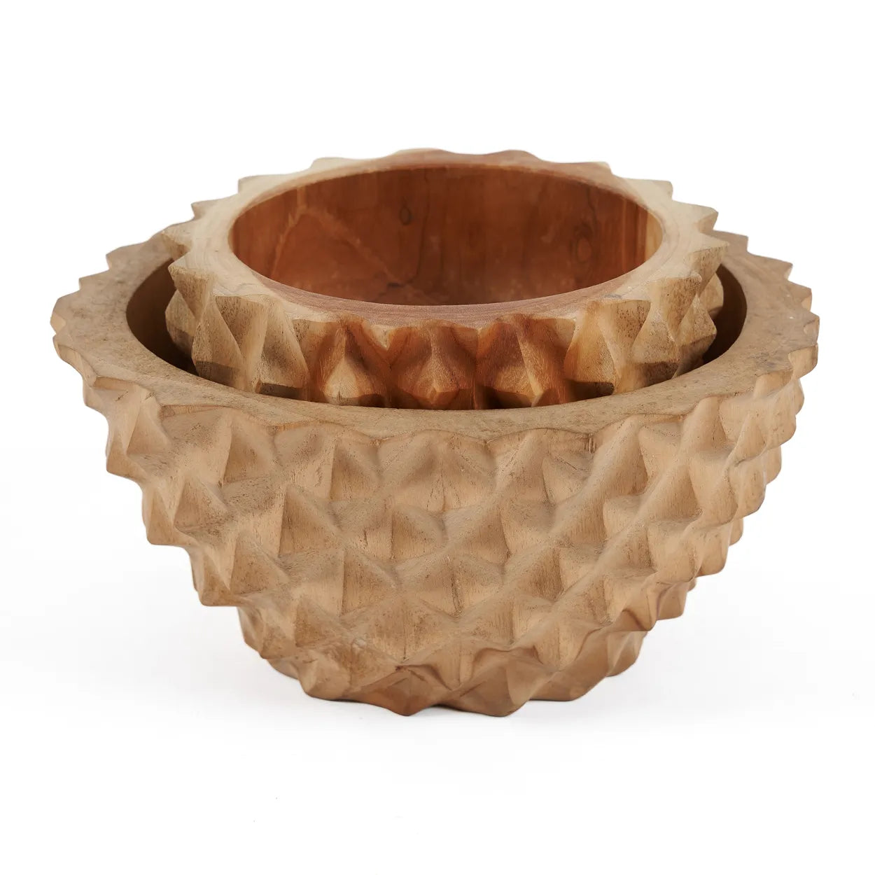 Cuenco de raíz de teca para durian - M
