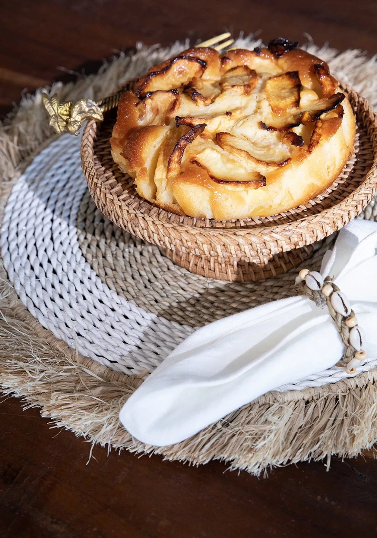 Mantel individual de rafia The Seagrass - Blanco natural