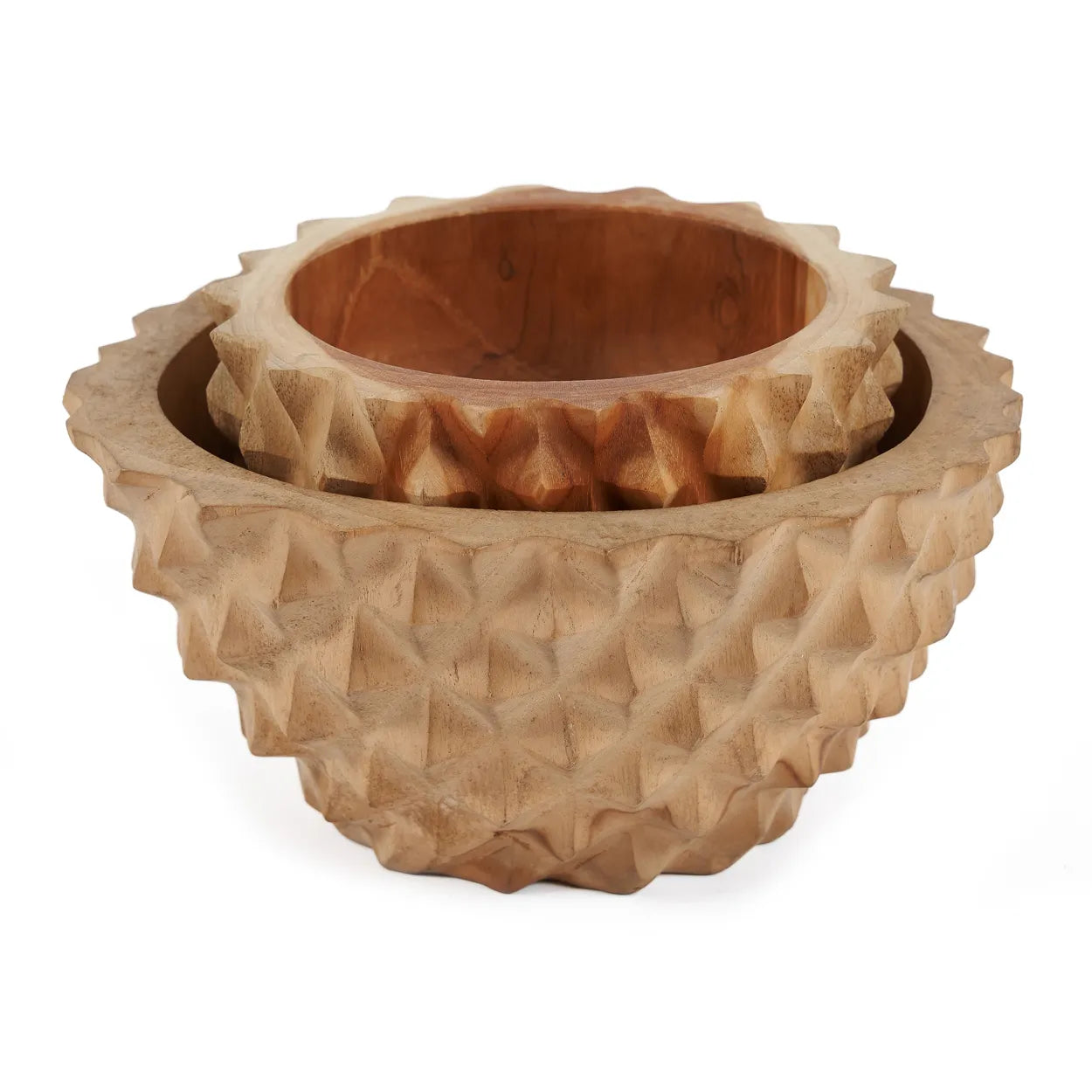 Cuenco de raíz de teca para durian - S
