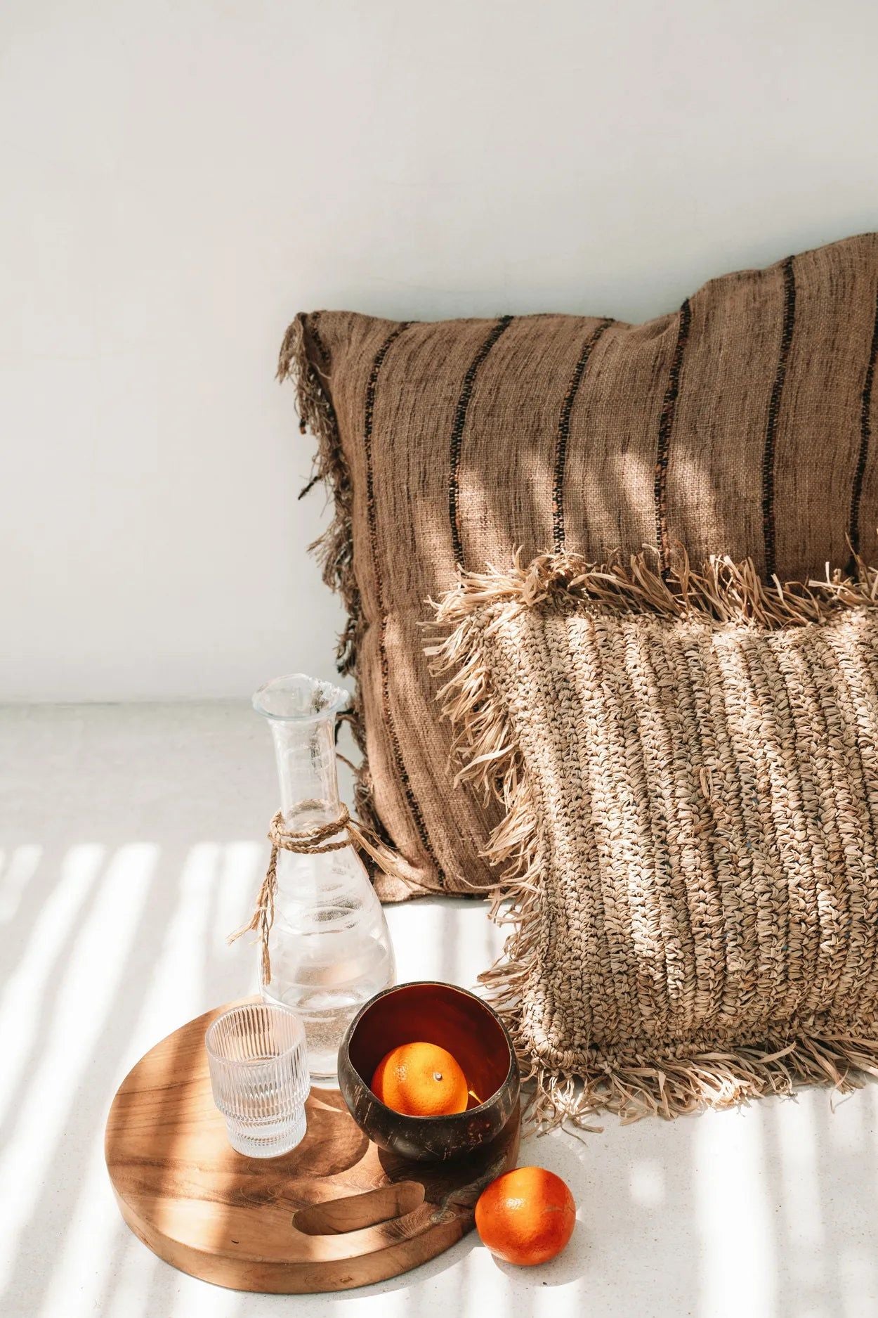 Bandeja de raíz de teca - Natural - S