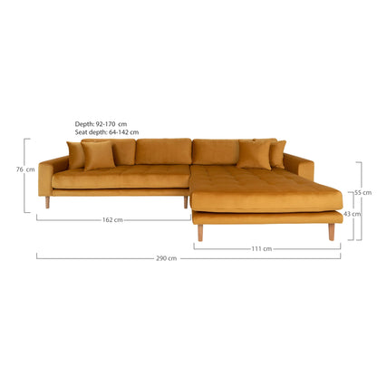 Lido Lounge Sofa 290x170 cm - mustard yellow