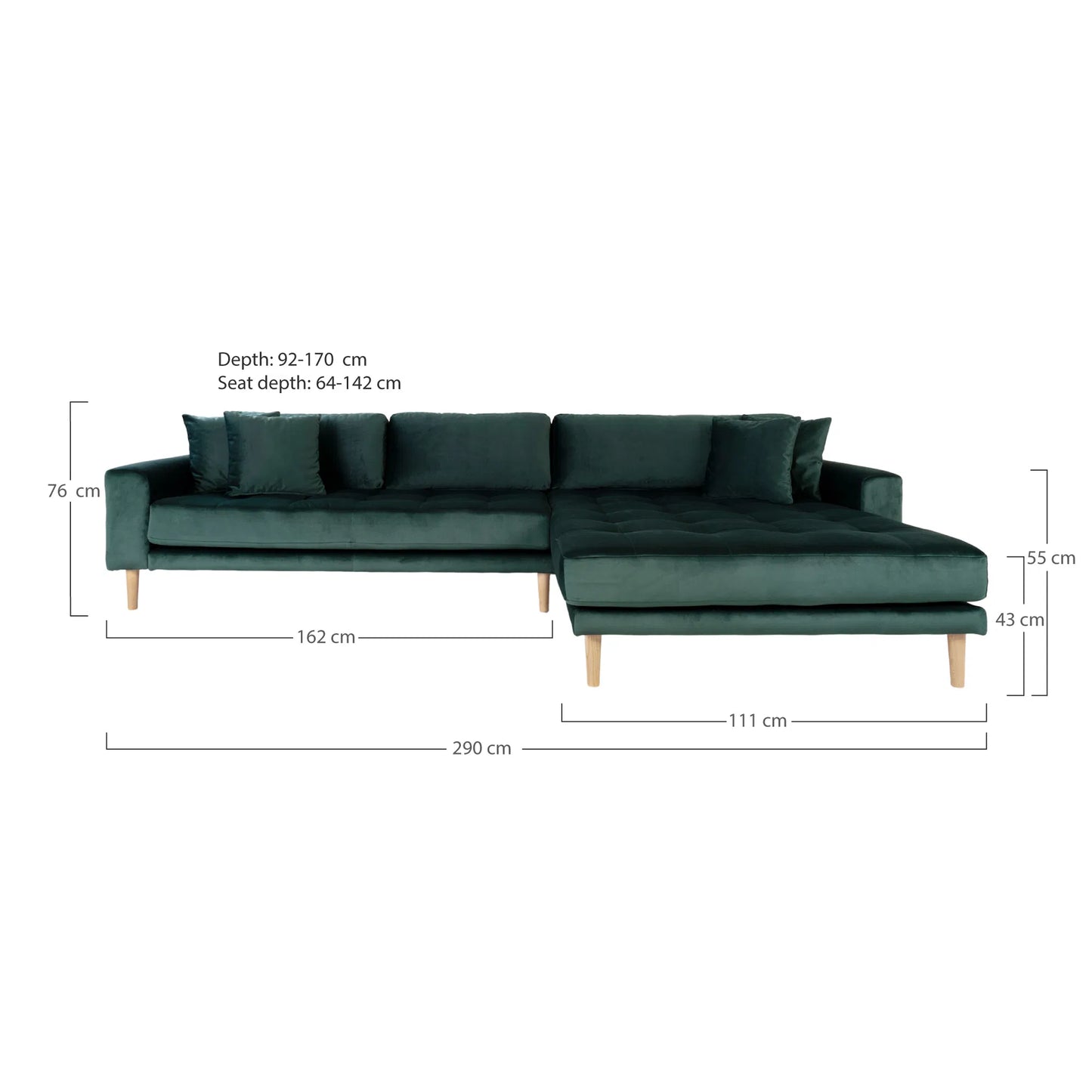 Lido Lounge Sofa 290x170 cm - dark green