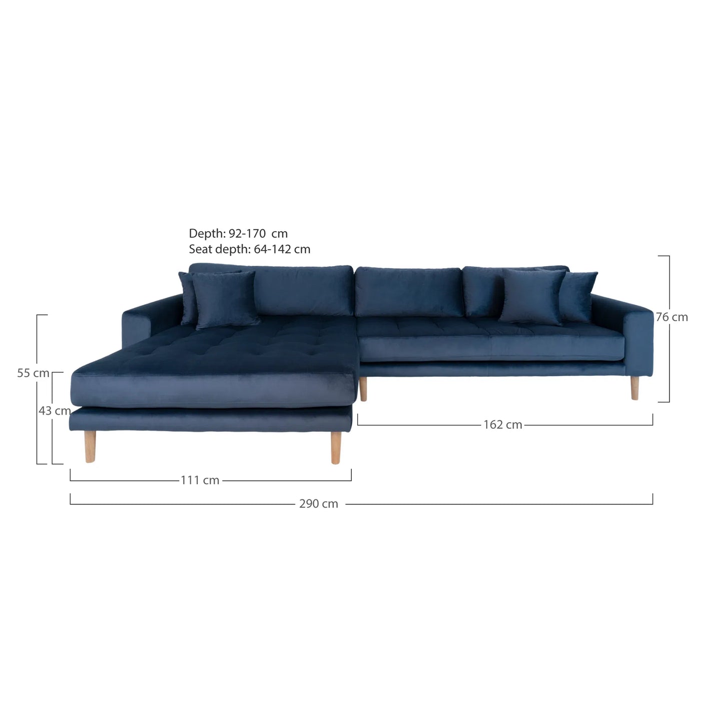 Lido Lounge Sofa 290x170 cm - dark blue