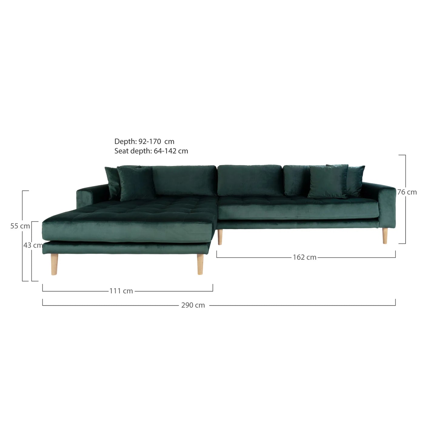 Lido Lounge Sofa 290x170 cm - dark green