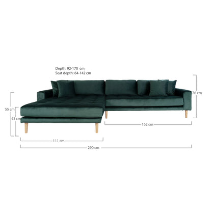 Sofá lounge Lido 290x170 cm - verde oliva