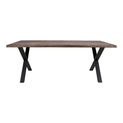 Mesa de comedor Toulon con borde ondulado 200x95 cm - Marrón