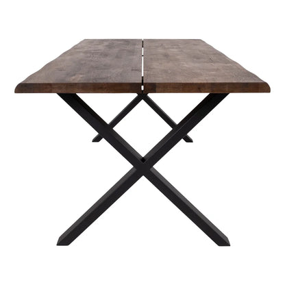 Mesa de comedor Toulon con borde ondulado 200x95 cm - Marrón