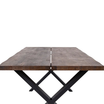 Mesa de comedor Toulon con borde ondulado 200x95 cm - Marrón