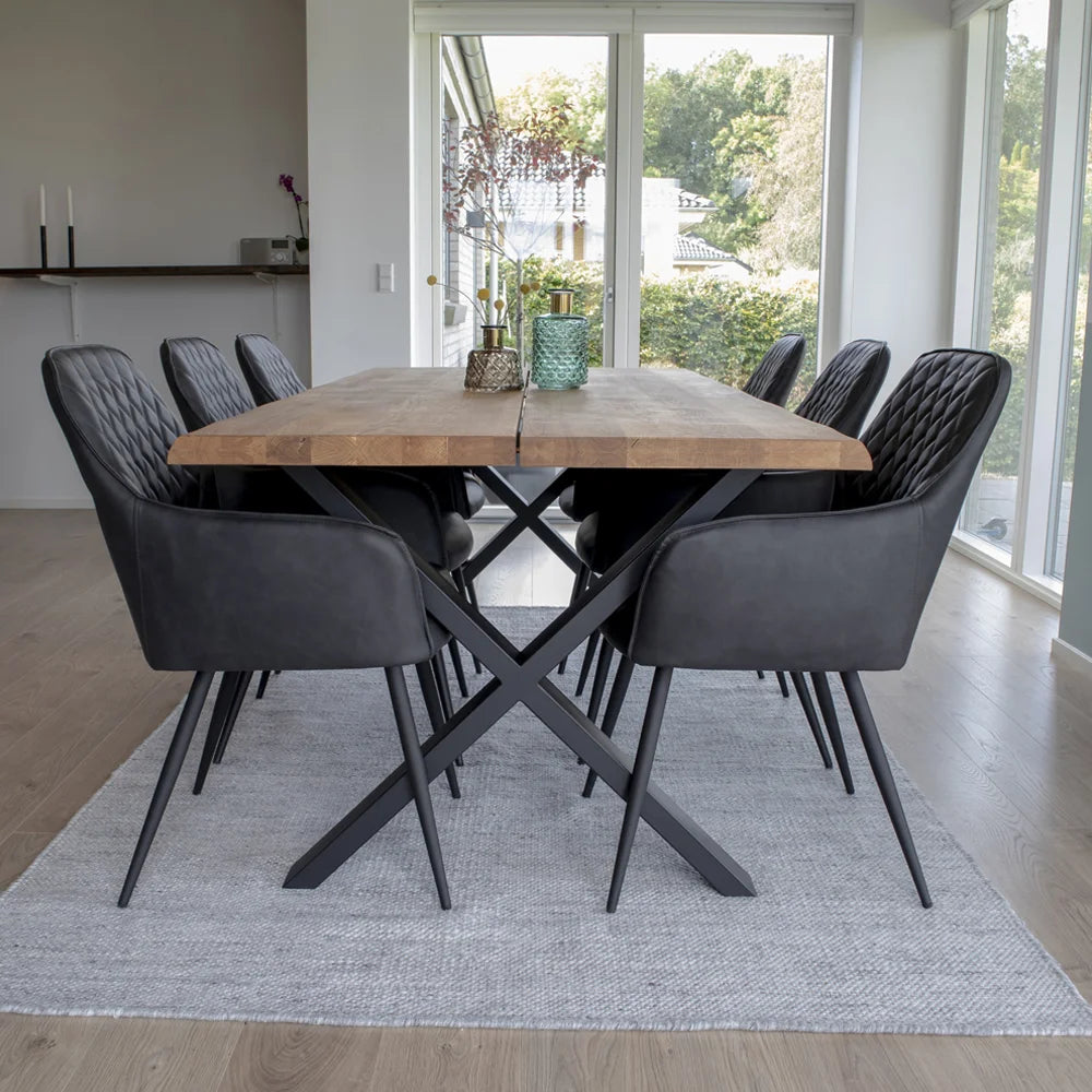 Toulon Dining Table with wavy edge 200x95 cm - Nature