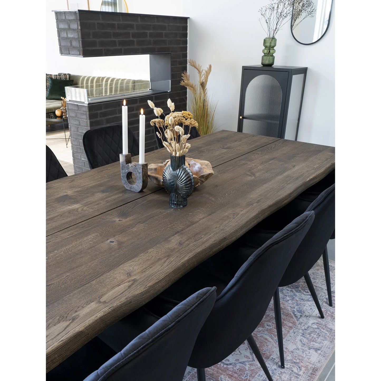 Toulon Dining Table with wavy edge 240x95 cm - Brown