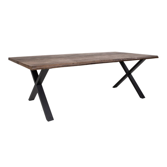 Mesa de comedor Toulon con borde ondulado 240x95 cm - Marrón