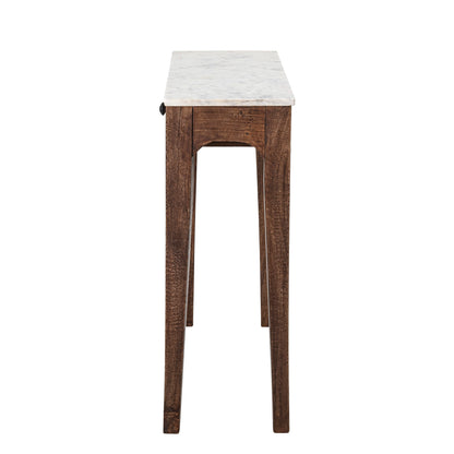 Hauge Console Table - Brown / White Marble