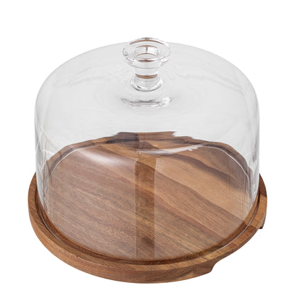 Nici Cake Tray w/Dome - Nature / Acacia