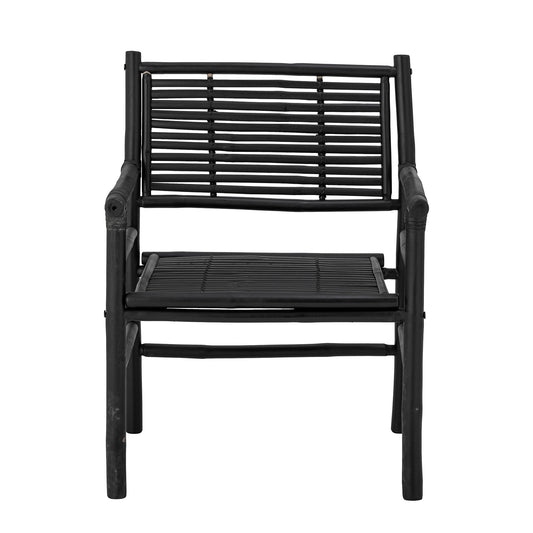 Sillón Coen (2 piezas), negro y bambú