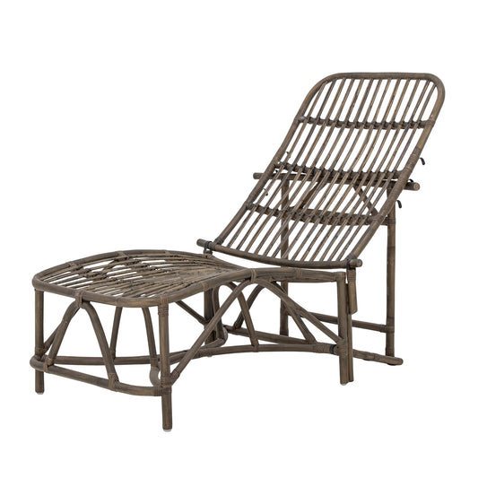 Dione Foldable Sunbed - Brown / Rattan