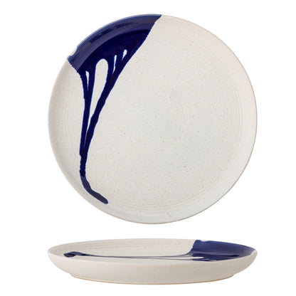 Okayama Plate Ø21 cm - Set of 4 - White/Blue