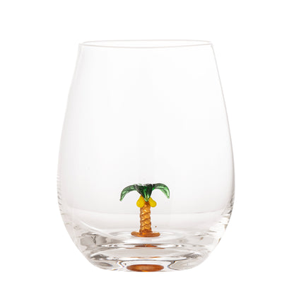 Misa Drinking Glass - Set of 4 - Palm tree