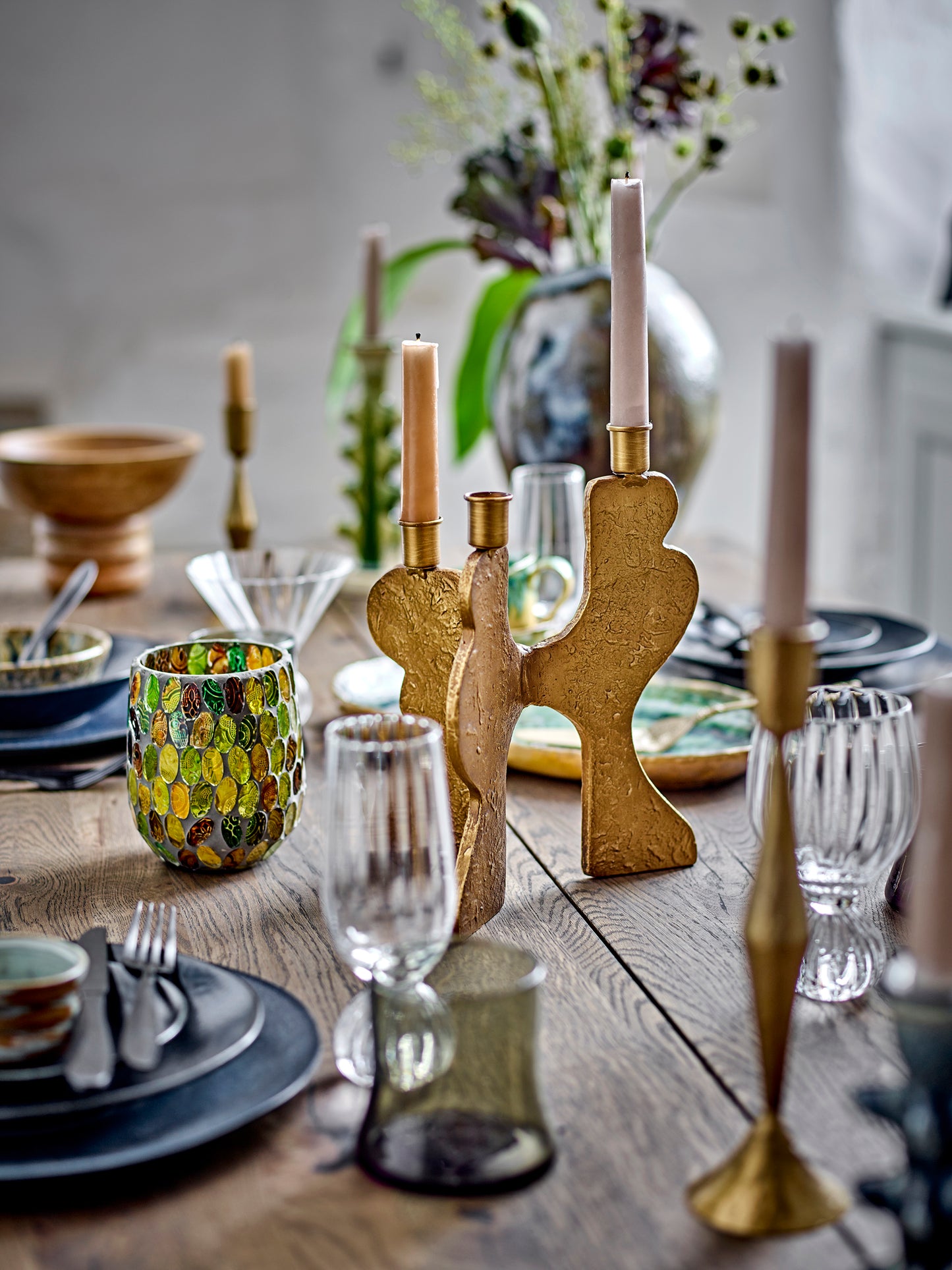 Lux Candle Holder - Gold / Metal