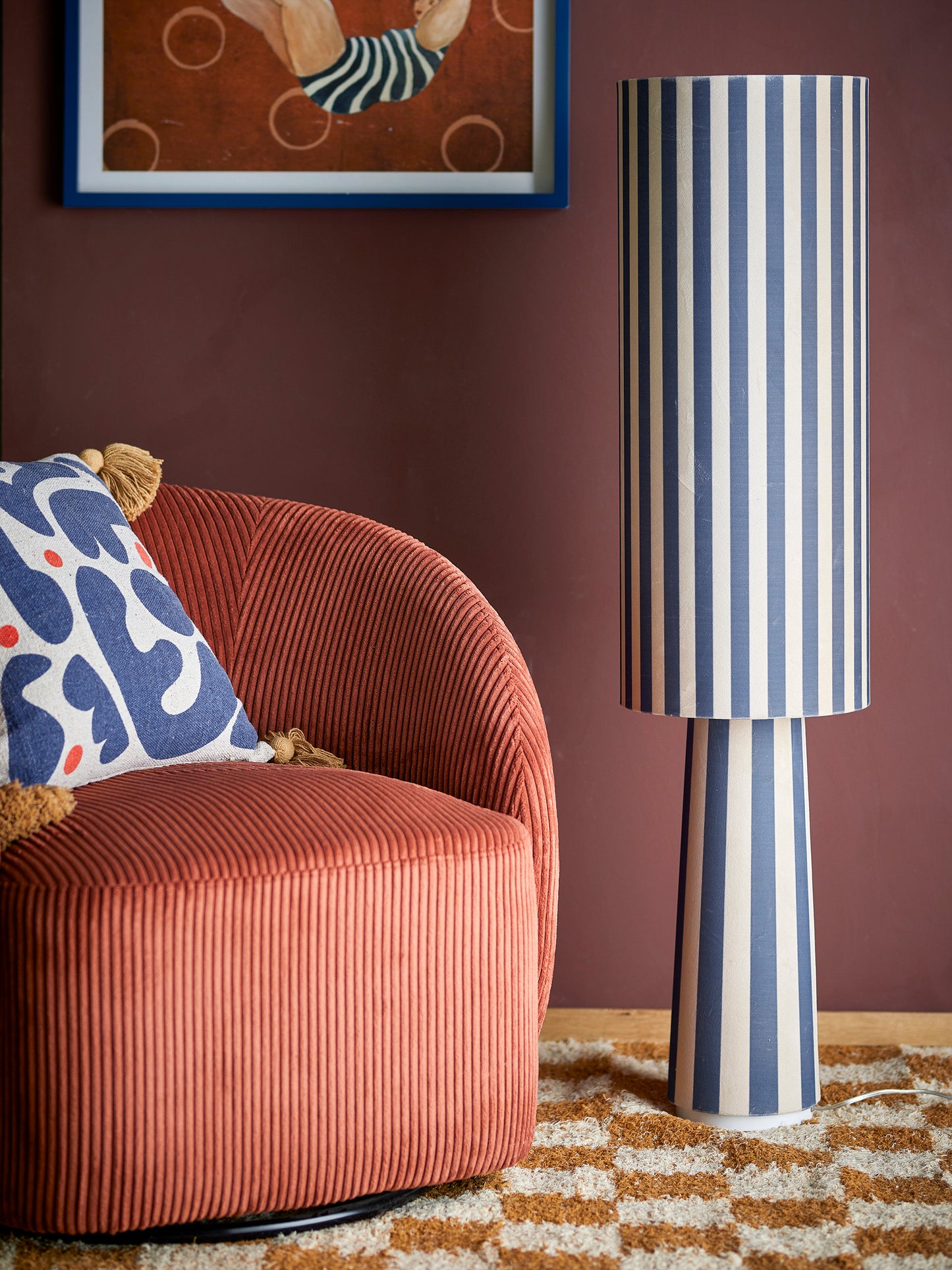 Emmie Floor Lamp - Blue/White