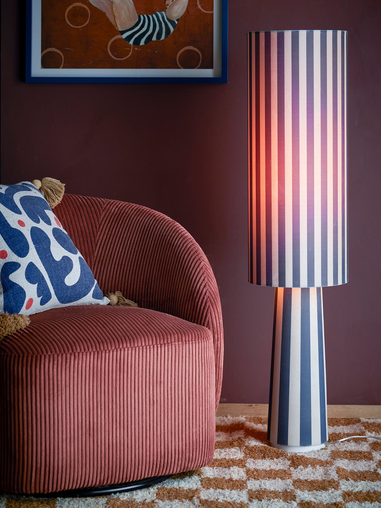 Emmie Floor Lamp - Blue/White