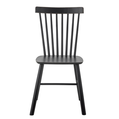 Mill Dining Chair 2pc - Black / Rubberwood