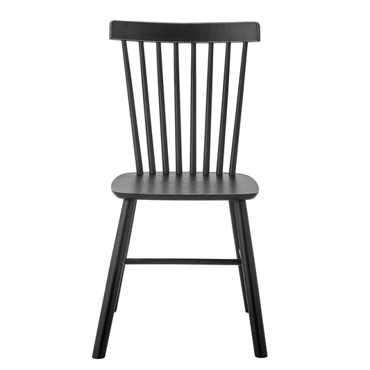 Mill Dining Chair 2pc - Black / Rubberwood