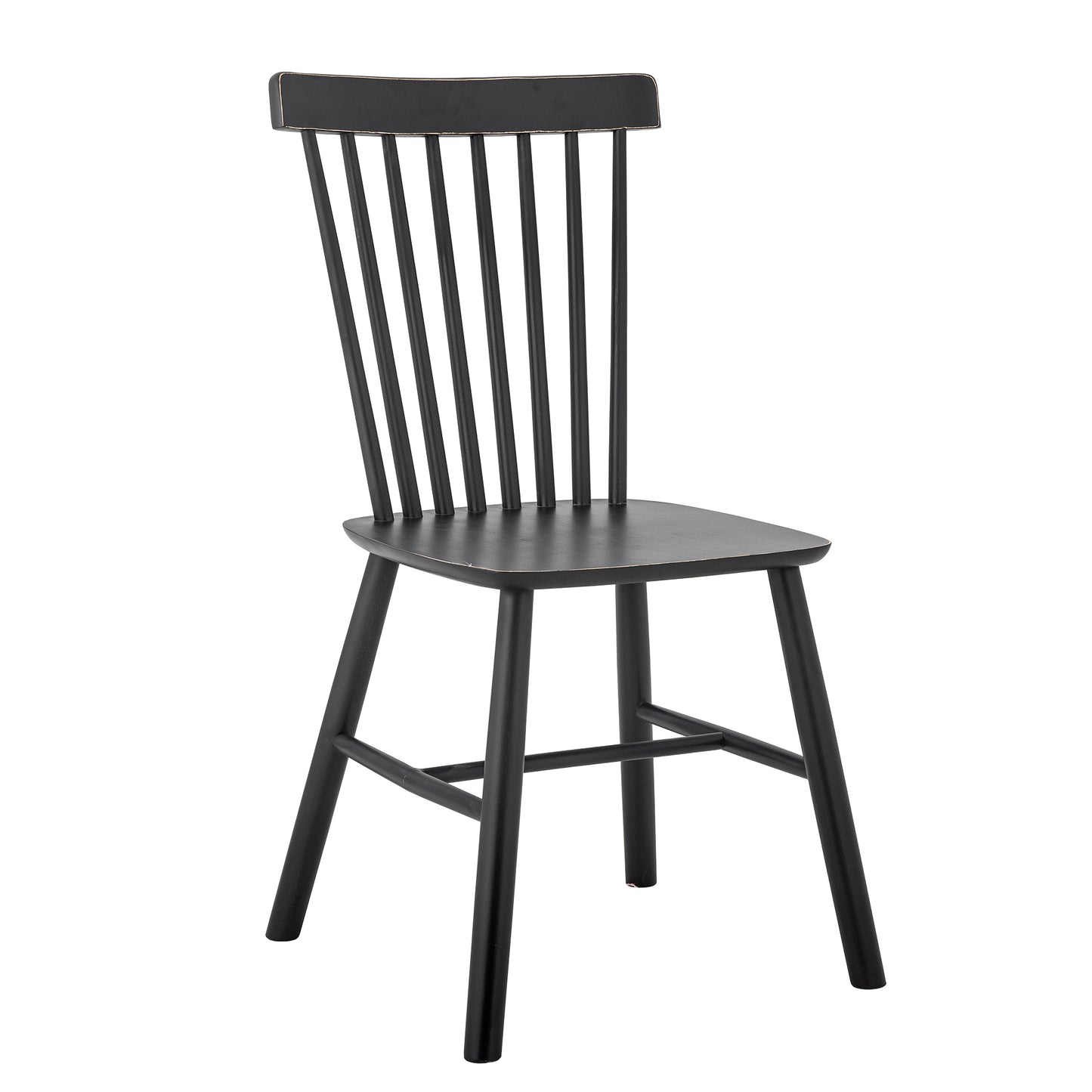 Mill Dining Chair 2pc - Black / Rubberwood