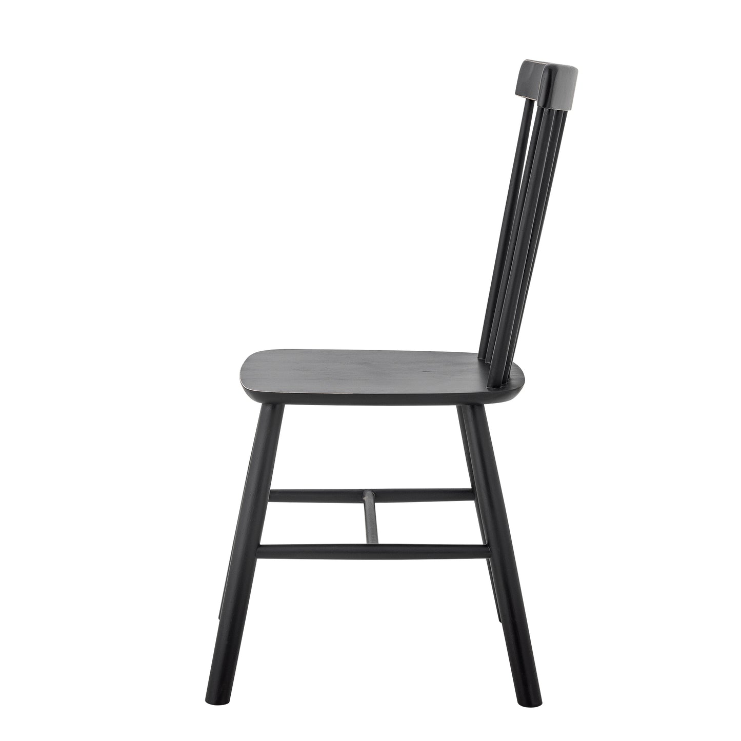 Mill Dining Chair 2pc - Black / Rubberwood