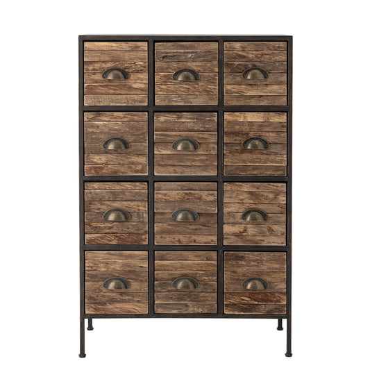 Matteo Drawers - Black/Brown, Metal/Wood
