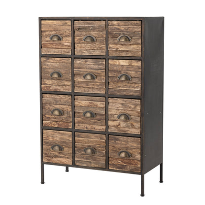 Matteo Drawers - Black/Brown, Metal/Wood