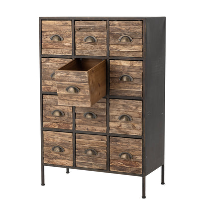 Matteo Drawers - Black/Brown, Metal/Wood