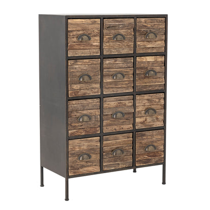 Matteo Drawers - Black/Brown, Metal/Wood