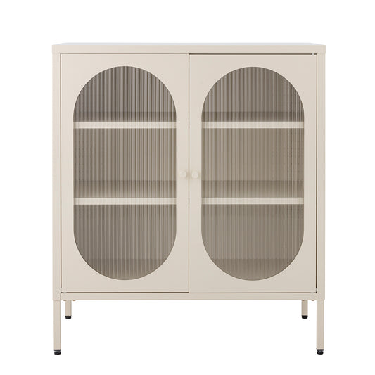 Salvo Cabinet - Off White / Metal