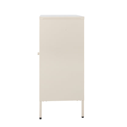 Salvo Cabinet - Off White / Metal