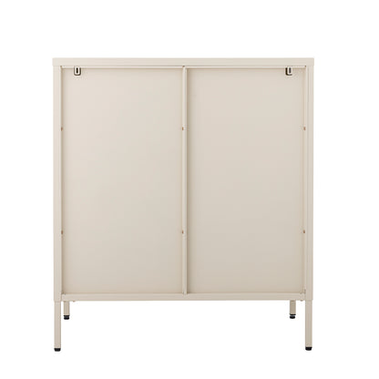 Salvo Cabinet - Off White / Metal