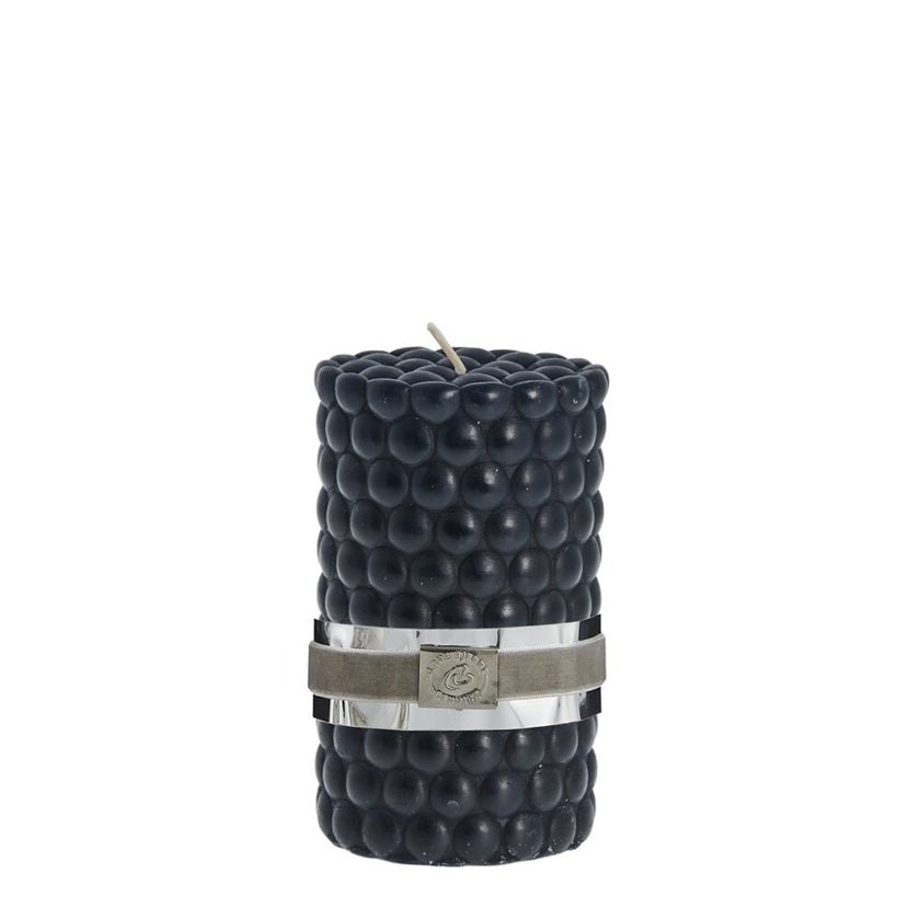 Dotsie pillar candle H12,5 cm - black