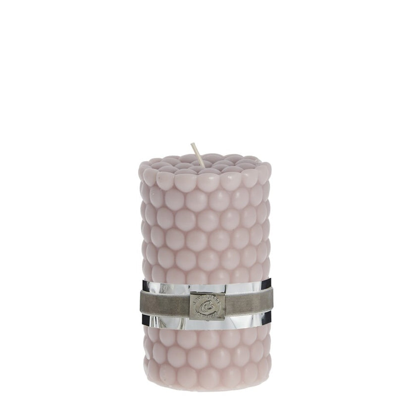 Dotsie pillar candle H12,5 cm - dusty rose