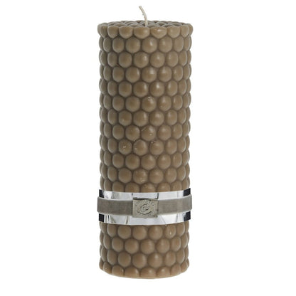 Dotsie pillar candle H20 cm - dark brown