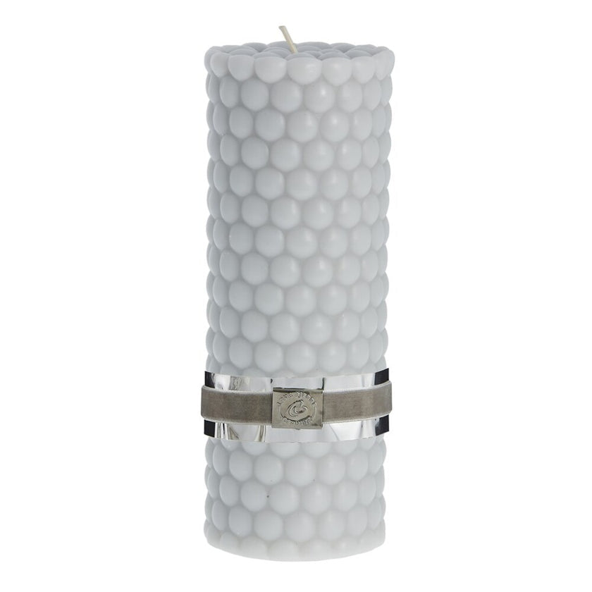 Dotsie pillar candle H20 cm - light grey