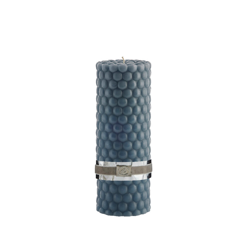 Dotsie pillar candle H20 cm - blue