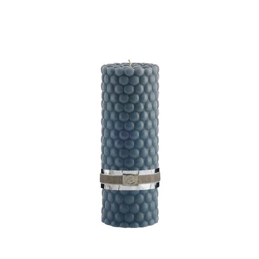 Dotsie pillar candle H20 cm - blue