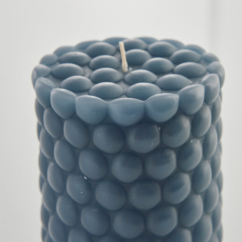 Dotsie pillar candle H20 cm - blue