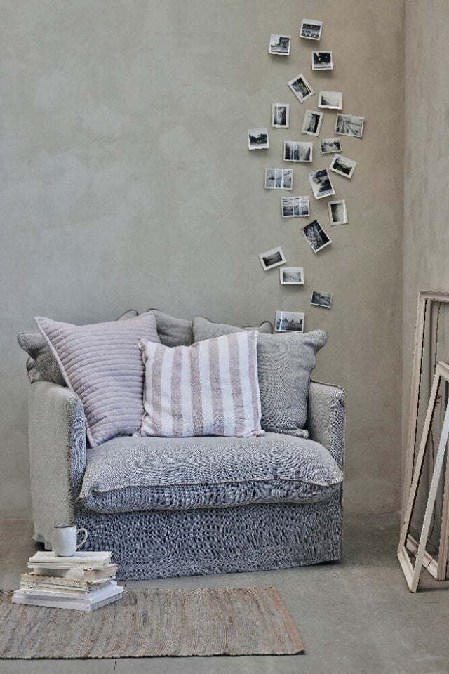 Strissie rug 90x60 cm - grey