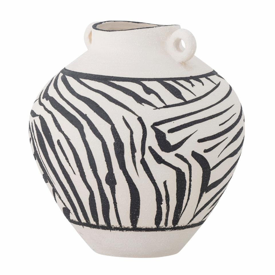 Togo Vase H26 cm - Black/White