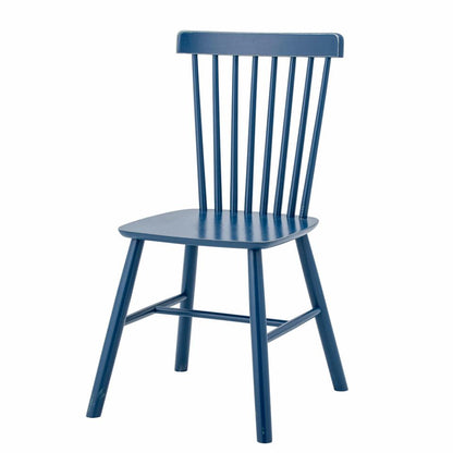 Mill Dining Chair 2pcs - Blue / Rubberwood