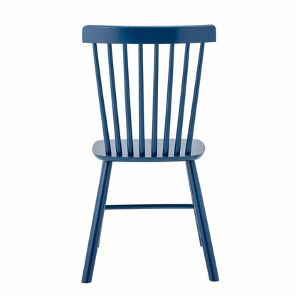 Mill Dining Chair 2pcs - Blue / Rubberwood