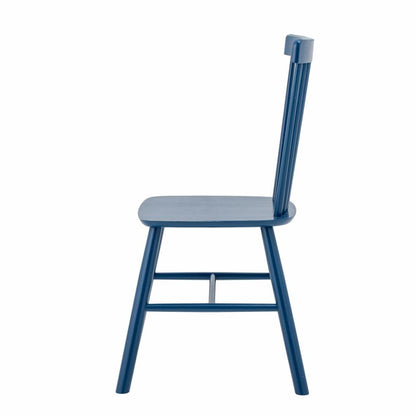 Mill Dining Chair 2pcs - Blue / Rubberwood